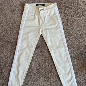 Ralph Lauren Black Label 400 Matchstick Jeans side taping Size 25 Italy white